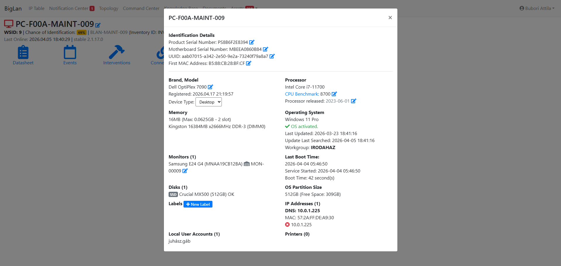 BigLan workstation datasheet